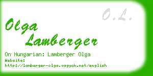 olga lamberger business card